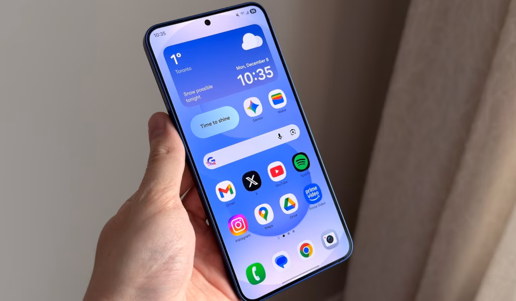 samsung one ui 8.5 - phone in hand