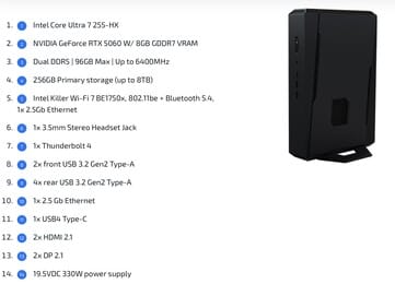 NUC 15 Performance gaming small mini PC